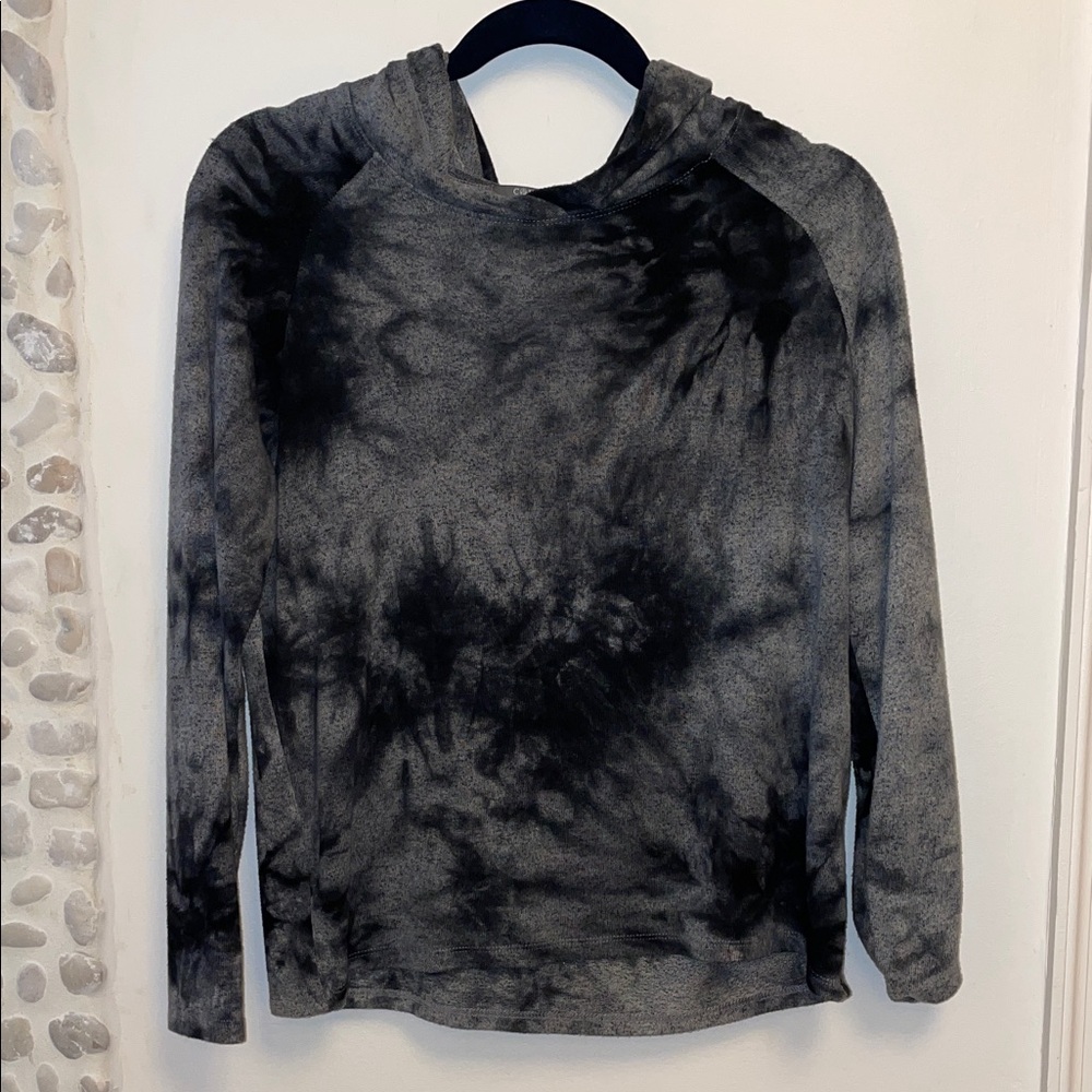 Gray and Black Tie-Dye Hoodie